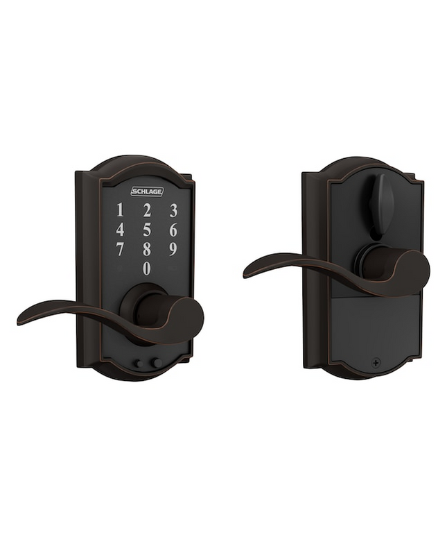 Schlage Touch Camelot-Accent Aged Bronze Touchscreen Keypad Electronic Handle Lock