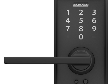 Schlage Touch Century-Latitude Matte Black Touchscreen Keypad Electronic Handle Lock