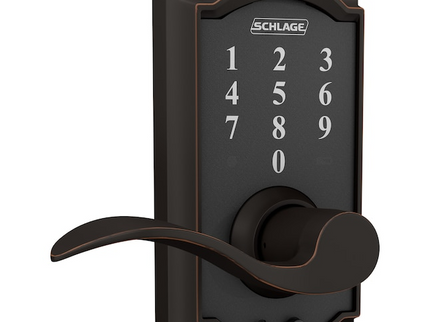 Schlage Touch Camelot Aged Bronze Touchscreen Keypad Electronic Handle Lock