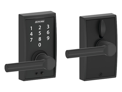Schlage Touch Century-Broadway Matte Black Touchscreen Keypad Electronic Handle Lock