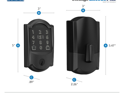 Schlage Encode Plus Camelot Matte Black Smart Wi-Fi and Bluetooth Touchscreen Keypad Electronic Deadbolt Lock
