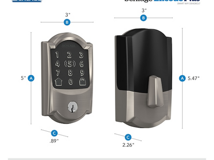 Schlage Encode Plus Camelot Satin Nickel Smart Wi-Fi and Bluetooth Touchscreen Keypad Electronic Deadbolt Lock