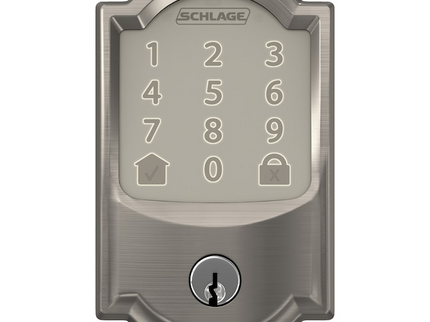 Schlage Encode Camelot Satin Nickel Smart Wi-Fi and Bluetooth Touchscreen Keypad Electronic Deadbolt Lock