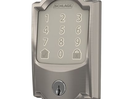 Schlage Encode Camelot Satin Nickel Smart Wi-Fi and Bluetooth Touchscreen Keypad Electronic Deadbolt Lock