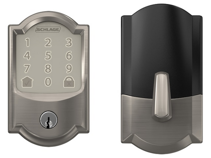 Schlage Encode Camelot Satin Nickel Smart Wi-Fi and Bluetooth Touchscreen Keypad Electronic Deadbolt Lock
