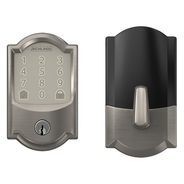 Schlage Encode Camelot Satin Nickel Smart Wi-Fi and Bluetooth Touchscreen Keypad Electronic Deadbolt Lock