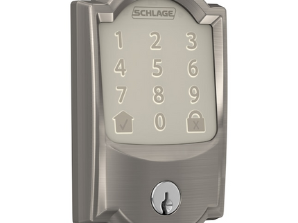 Schlage Encode Camelot Satin Nickel Smart Wi-Fi and Bluetooth Touchscreen Keypad Electronic Deadbolt Lock