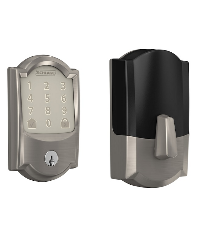 Schlage Encode Camelot Satin Nickel Smart Wi-Fi and Bluetooth Touchscreen Keypad Electronic Deadbolt Lock