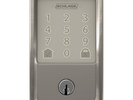 Schlage Encode Customizable Keying Century Satin Nickel Smart Wi-Fi and Bluetooth Touchscreen Keypad Electronic Deadbolt Lock