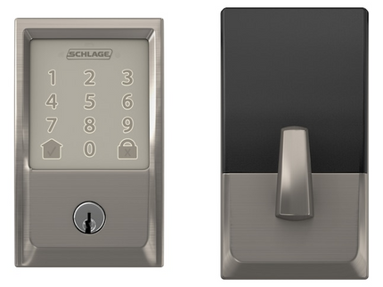 Schlage Encode Century Matte Black Smart Wi-Fi and Bluetooth Touchscreen Keypad Electronic Deadbolt Lock