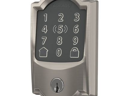 Schlage Encode Plus Camelot Satin Nickel Smart Wi-Fi and Bluetooth Touchscreen Keypad Electronic Deadbolt Lock