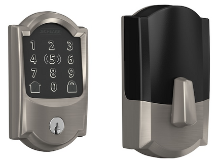 Schlage Encode Plus Camelot Satin Nickel Smart Wi-Fi and Bluetooth Touchscreen Keypad Electronic Deadbolt Lock
