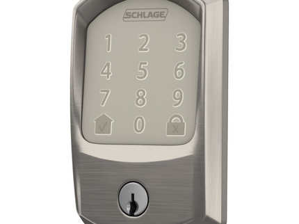 Schlage Encode Greenwich Satin Nickel Smart Wi-Fi and Bluetooth Touchscreen Keypad Electronic Deadbolt Lock