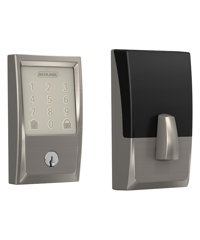 Schlage Encode Customizable Keying Century Satin Nickel Smart Wi-Fi and Bluetooth Touchscreen Keypad Electronic Deadbolt Lock
