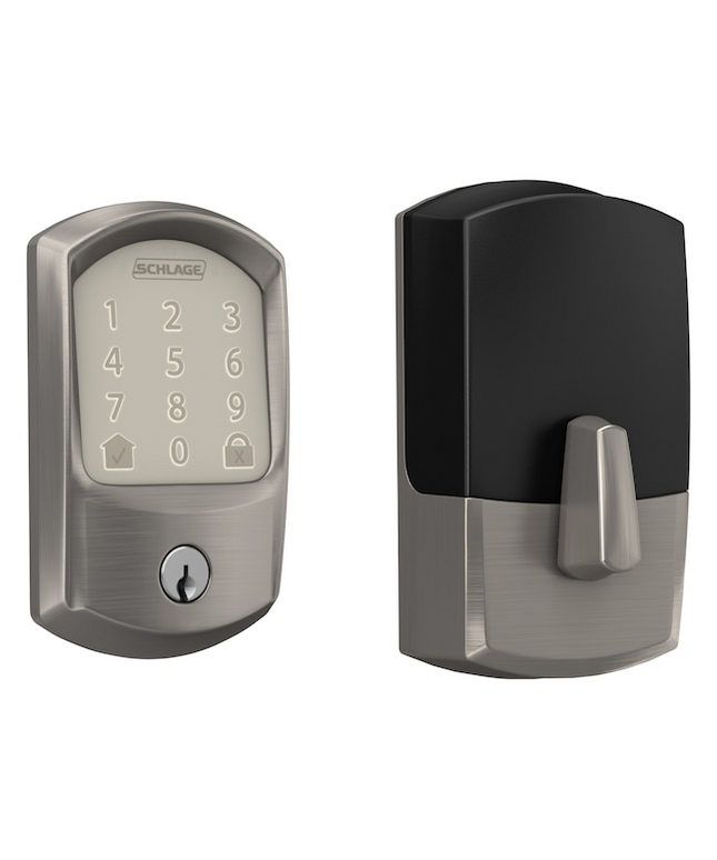 Schlage Encode Greenwich Satin Nickel Smart Wi-Fi and Bluetooth Touchscreen Keypad Electronic Deadbolt Lock