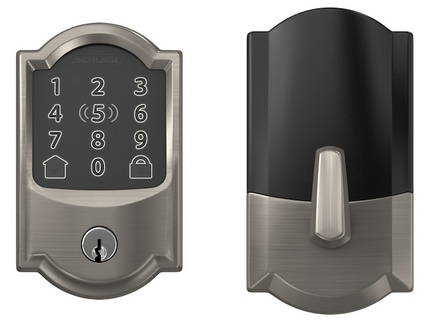 Schlage Encode Plus Camelot Satin Nickel Smart Wi-Fi and Bluetooth Touchscreen Keypad Electronic Deadbolt Lock