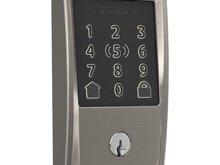 Schlage Encode Plus Century Satin Nickel Smart Wi-Fi and Bluetooth Touchscreen Keypad Electronic Deadbolt Lock
