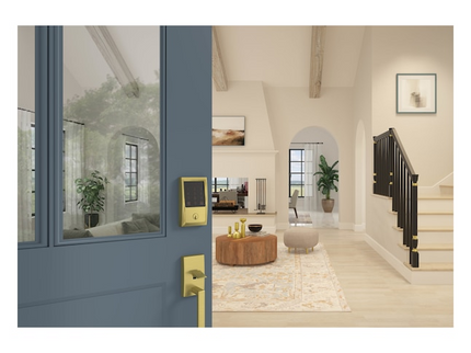 Schlage Encode Century Satin Brass Smart Wi-Fi and Bluetooth Touchscreen Keypad Electronic Deadbolt Lock