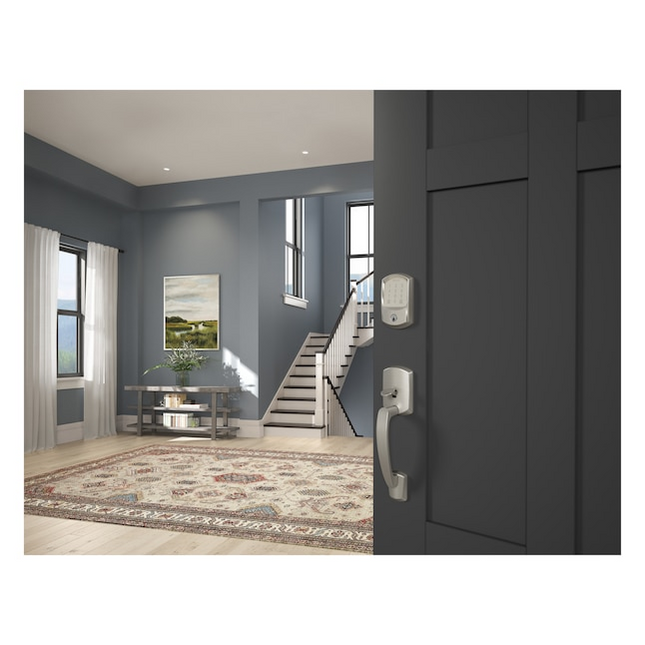 Schlage Encode Greenwich Satin Nickel Smart Wi-Fi and Bluetooth Touchscreen Keypad Electronic Deadbolt Lock