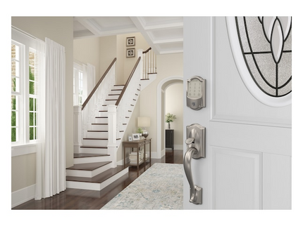 Schlage Encode Camelot Satin Nickel Smart Wi-Fi and Bluetooth Touchscreen Keypad Electronic Deadbolt Lock