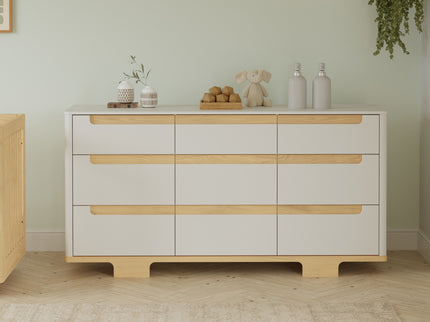 M23428WN,Babyletto,Yuzu 9-Drawer Dresser  Assembled in White/Natural