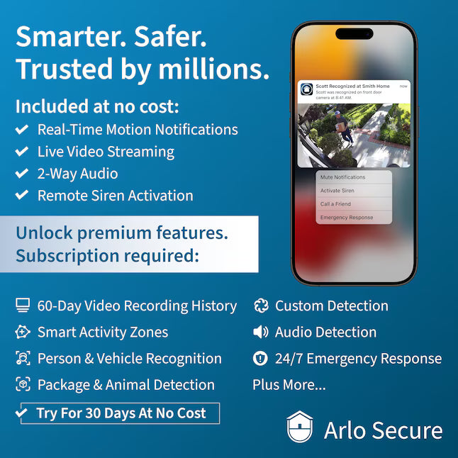 Arlo Essential Outdoor Camera (2nd Generation) Indoor/Outdoor 1-Channel 1-Camera 2K Battery-operated Spotlight Security Camera System