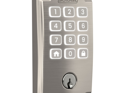 Schlage Arrive Camelot Satin Nickel Smart Wi-Fi and Bluetooth Keypad Electronic Deadbolt Lock