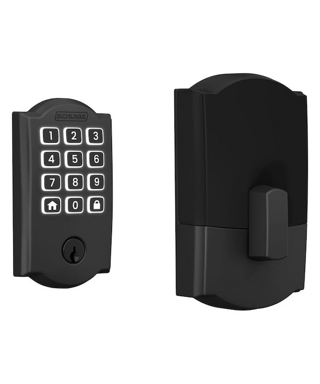 Schlage Arrive Camelot Matte Black Smart Wi-Fi and Bluetooth Keypad Electronic Deadbolt Lock