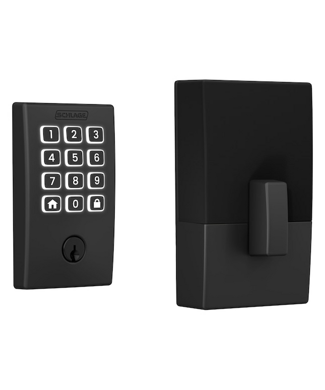 Schlage Arrive Century Matte Black Smart Wi-Fi and Bluetooth Keypad Electronic Deadbolt Lock