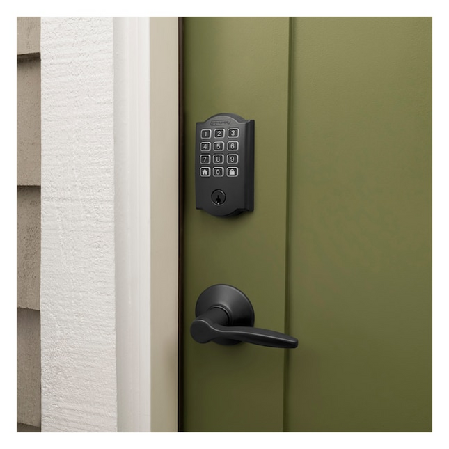 Schlage Arrive Camelot Matte Black Smart Wi-Fi and Bluetooth Keypad Electronic Deadbolt Lock