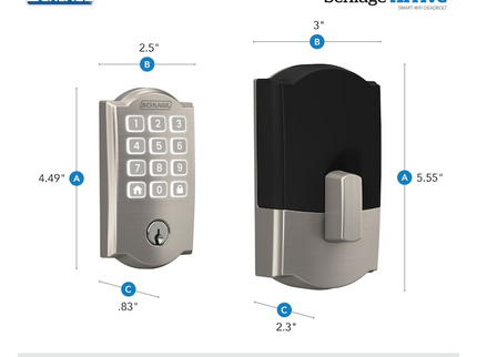 Schlage Arrive Camelot Satin Nickel Smart Wi-Fi and Bluetooth Keypad Electronic Deadbolt Lock