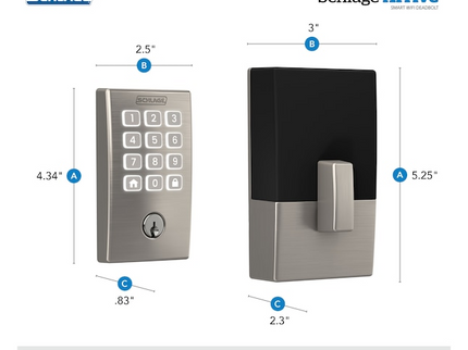 Schlage Arrive Century Satin Nickel Smart Wi-Fi and Bluetooth Keypad Electronic Deadbolt Lock