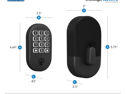 Schlage Arrive Remsen Matte Black Electronic Deadbolt and Bowery-Greyson Door Knob Bundle