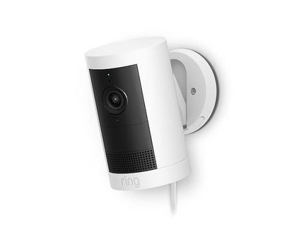 Ring Outdoor Cam Plus, Plug-In with 2K Video and Ring Vision, Low-Light Sight, and Mount-Anywhere Versatility (White)