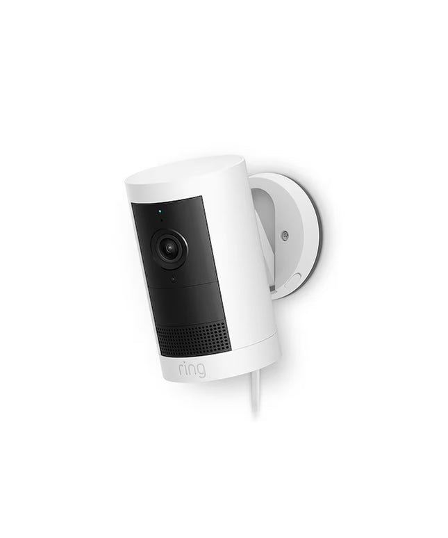 Ring Outdoor Cam Plus, Plug-In with 2K Video and Ring Vision, Low-Light Sight, and Mount-Anywhere Versatility (White)