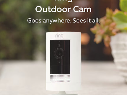 Ring Outdoor Cam (Stick Up Cam) Battery Smart Security Wifi Video Camera with 2-Way Talk, Night Vision, White