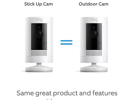Ring Outdoor Cam (Stick Up Cam) Battery Smart Security Wifi Video Camera with 2-Way Talk, Night Vision, White