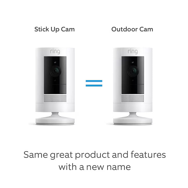 Ring Outdoor Cam (Stick Up Cam) Battery Smart Security Wifi Video Camera with 2-Way Talk, Night Vision, White