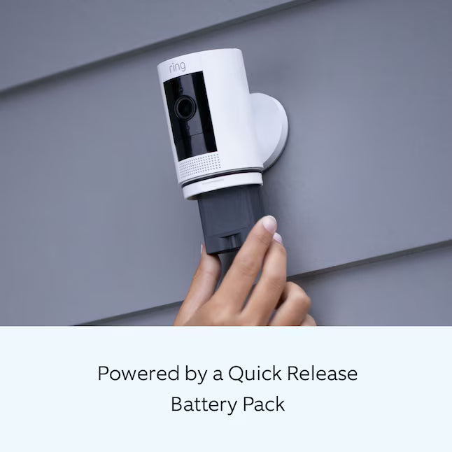 Ring Outdoor Cam (Stick Up Cam) Battery Smart Security Wifi Video Camera with 2-Way Talk, Night Vision, White