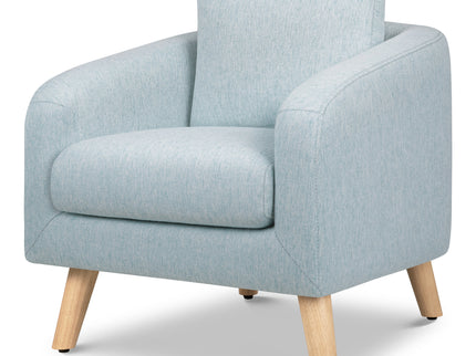 M30703HBLLF,DaVinci,Nina Kids Chair in Heathered Blue with Light Wood Feet