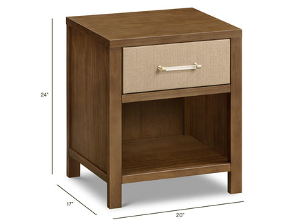 M24860NLPSEW,Namesake,Eloise Nightstand  Assembled in Natural Walnut & Performance Sand Eco-Weave