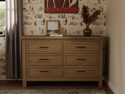 B14516DF,Monogram by Namesake,Emory Farmhouse 6-Drawer Dresser in Driftwood