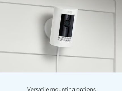 Ring Stick Up Cam Plug-In - Indoor/Outdoor Smart Security Wifi Video Camera with 2-Way Talk, Night Vision, White