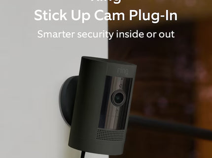 Ring Stick Up Cam Plug-In - Indoor/Outdoor Smart Security Wifi Video Camera with 2-Way Talk, Night Vision, Black