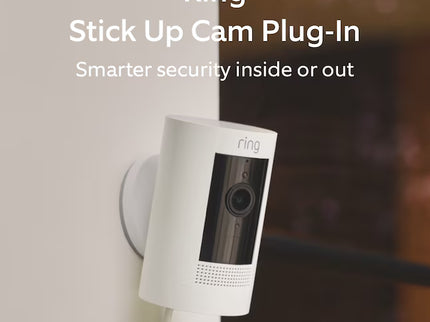 Ring Stick Up Cam Plug-In - Indoor/Outdoor Smart Security Wifi Video Camera with 2-Way Talk, Night Vision, White
