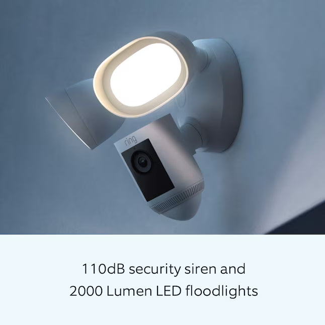 Ring Floodlight Cam Pro with 2K Video and Ring Vision, 2 LED Lights, Dual Band Wi-Fi, and 3D Motion Detection, Black