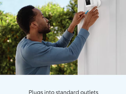 Ring Spotlight Cam Plus, Plug-In - Smart Security Video Camera with 2 Motion-Activated LED Spotlights, 2-Way Talk, Color Night Vision, White