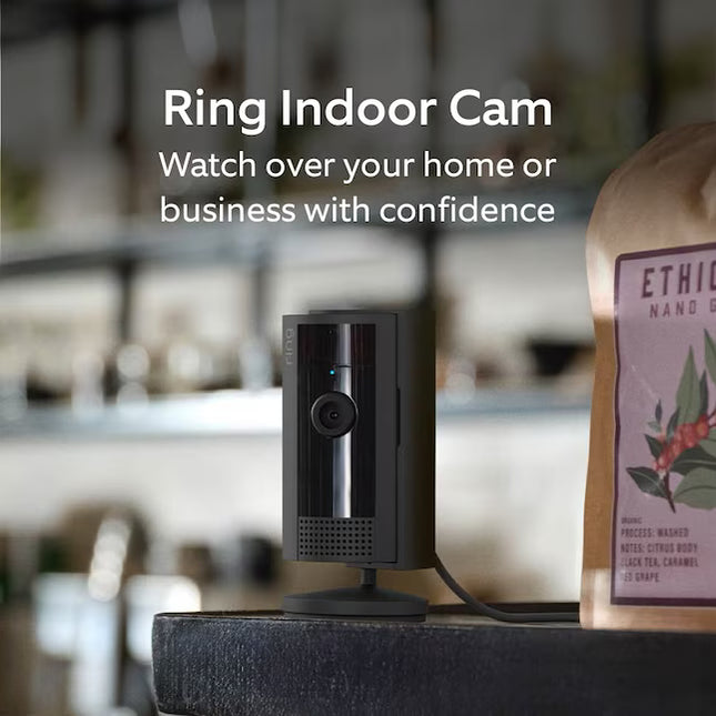 Ring Indoor Cam (2nd Gen) - Plug-In Smart Security Wifi Video Camera, with Included Privacy Cover, Night Vision, Black