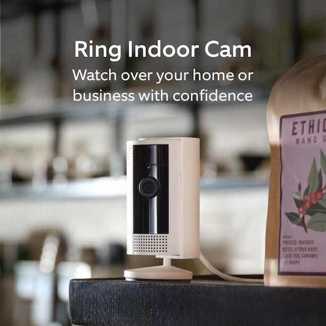Ring Indoor Cam (2nd Gen) - Plug-In Smart Security Wifi Video Camera, with Included Privacy Cover, Night Vision, White