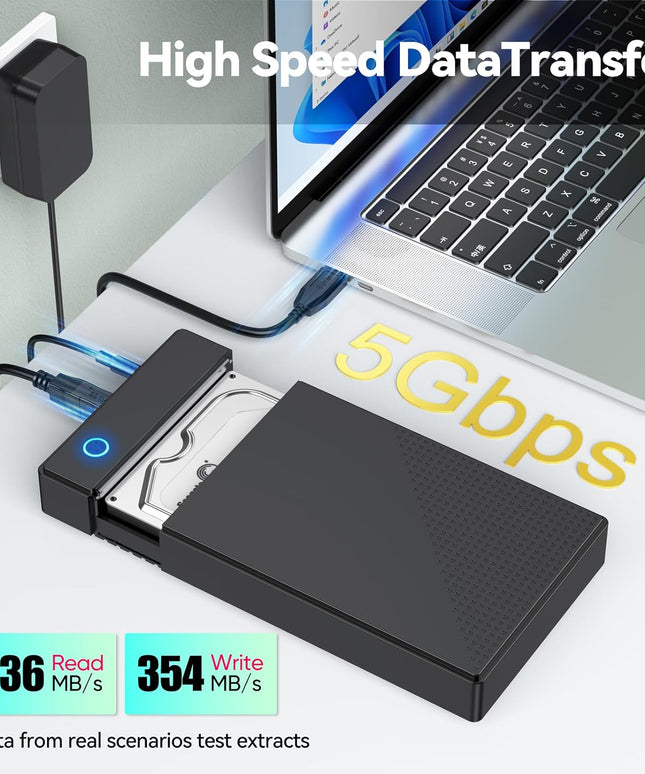 3.5 Hard Drive Enclosure, CLAVOOP USB 3.0 Internal Hard Drive Case